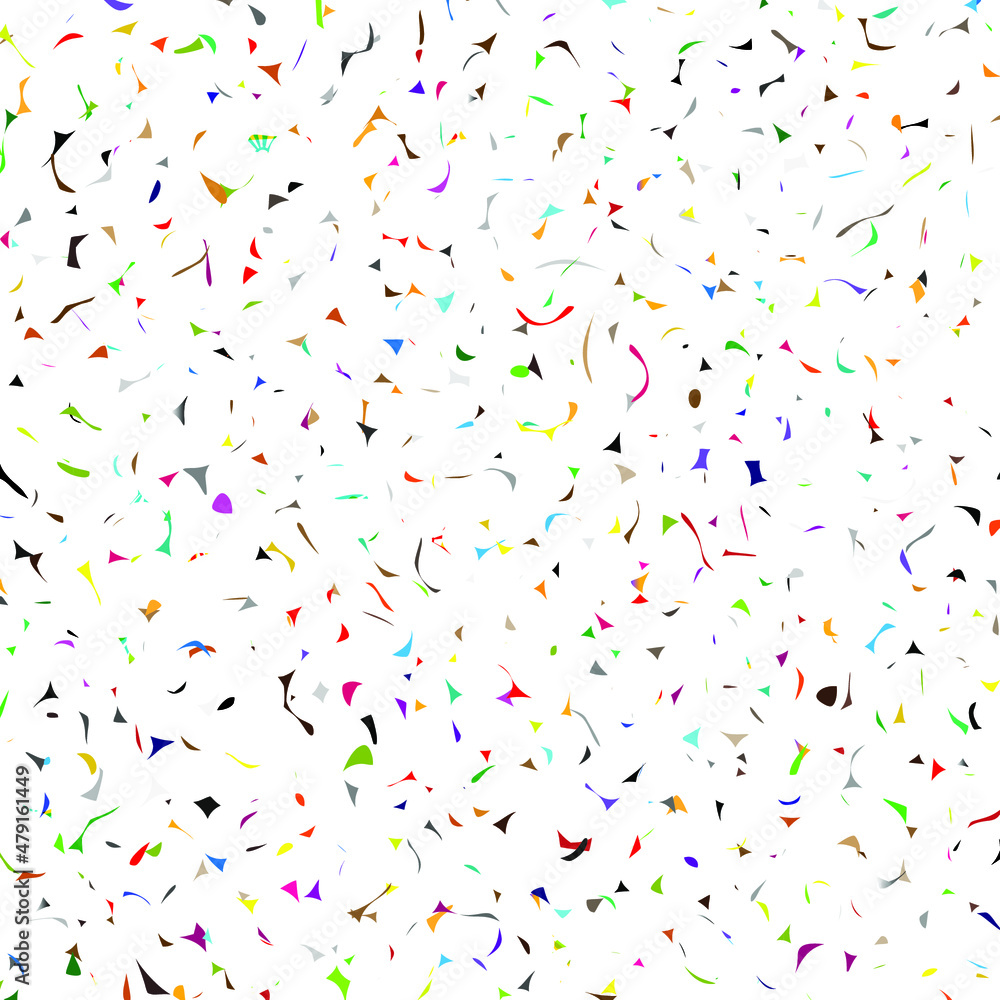 Abstract geometric shapes background, Confetti, pieces or streamers of paper graphic illustration on white background Abstract geometric shapes background, Confetti, pieces or streamers of paper graphic illustration on white background