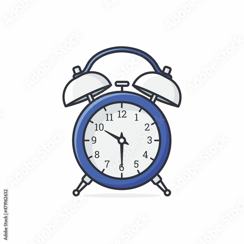 Illustration vector graphic of the alarm clock. Alarm clock minimalist style isolated on a white background. Illustration Suitable for illustration of alarm clock products, etc.