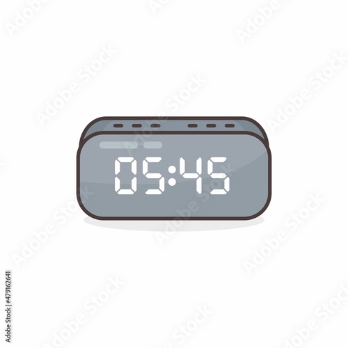 Illustration vector graphic of the digital alarm clock. Digital alarm clock minimalist style isolated on a white background. Illustration Suitable for illustration of digital alarm clock products, etc