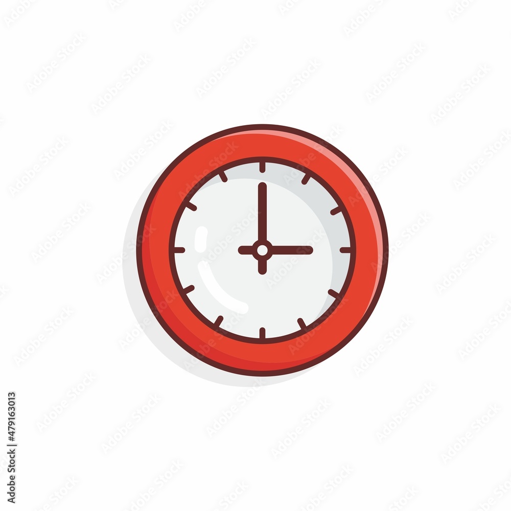 Illustration vector graphic of the wall clock. Wall clock minimalist style isolated on a white background. Illustration Suitable for illustration of clock products, etc. Illustration vector graphic of the wall clock. Wall clock minimalist style isolated on a white background. Illustration Suitable for illustration of clock products, etc.