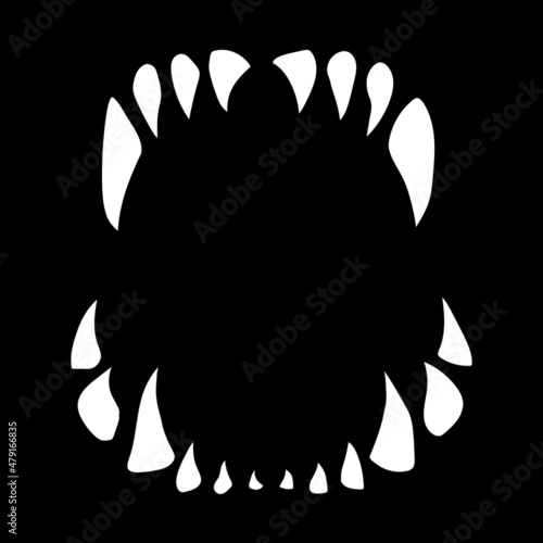 Werewolf teeth vector isolated on black background