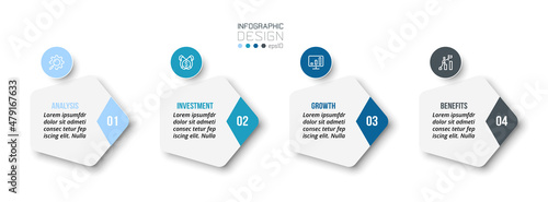 Infographic template business concept with step.