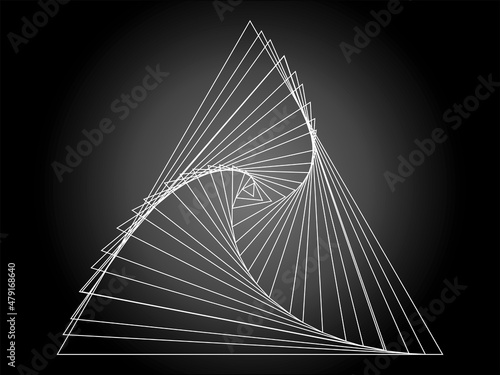 Ilustracja powstała w wyniku szeregu przekształceń trójkąta w programie graficznym.