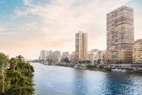 Beautiful view of the Nile embankment in Cairo  Egypt