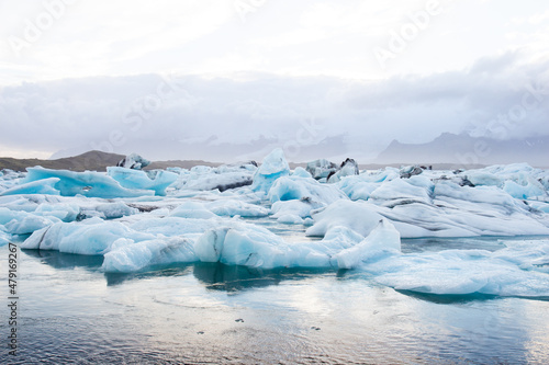 Glacier lagoon with icebergs