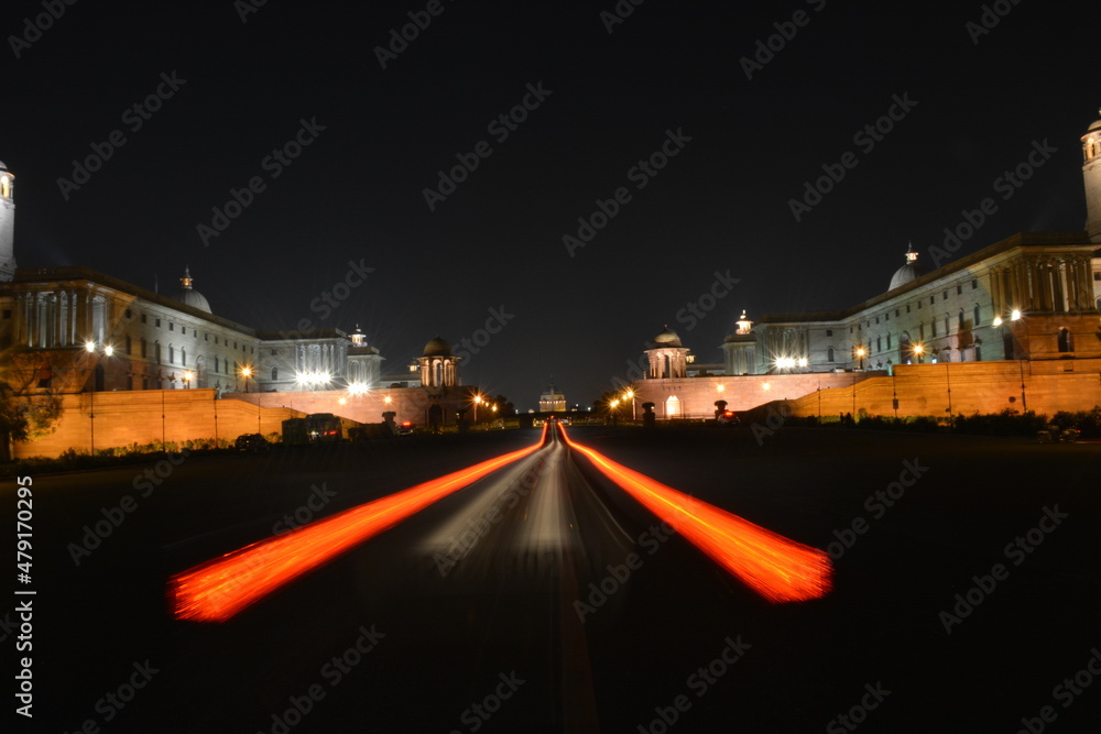 Fototapeta premium Light trail captured at Delhi, India