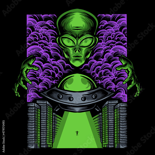 The alien vector illustration