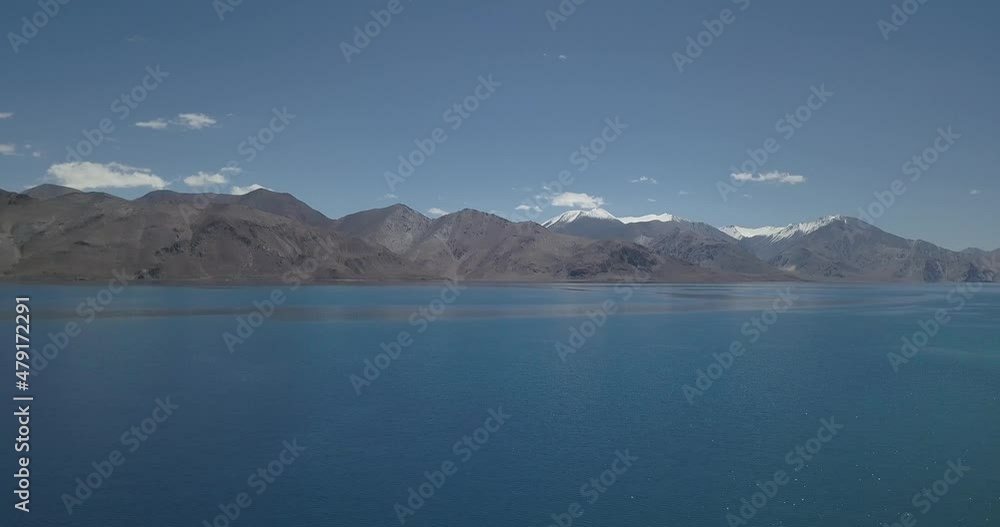 An aerial shot of the Pangong Lake in the daytime at Leh Ladakh,India
An aerial shot of the Pangong Lake in the daytime at Leh Ladakh,India