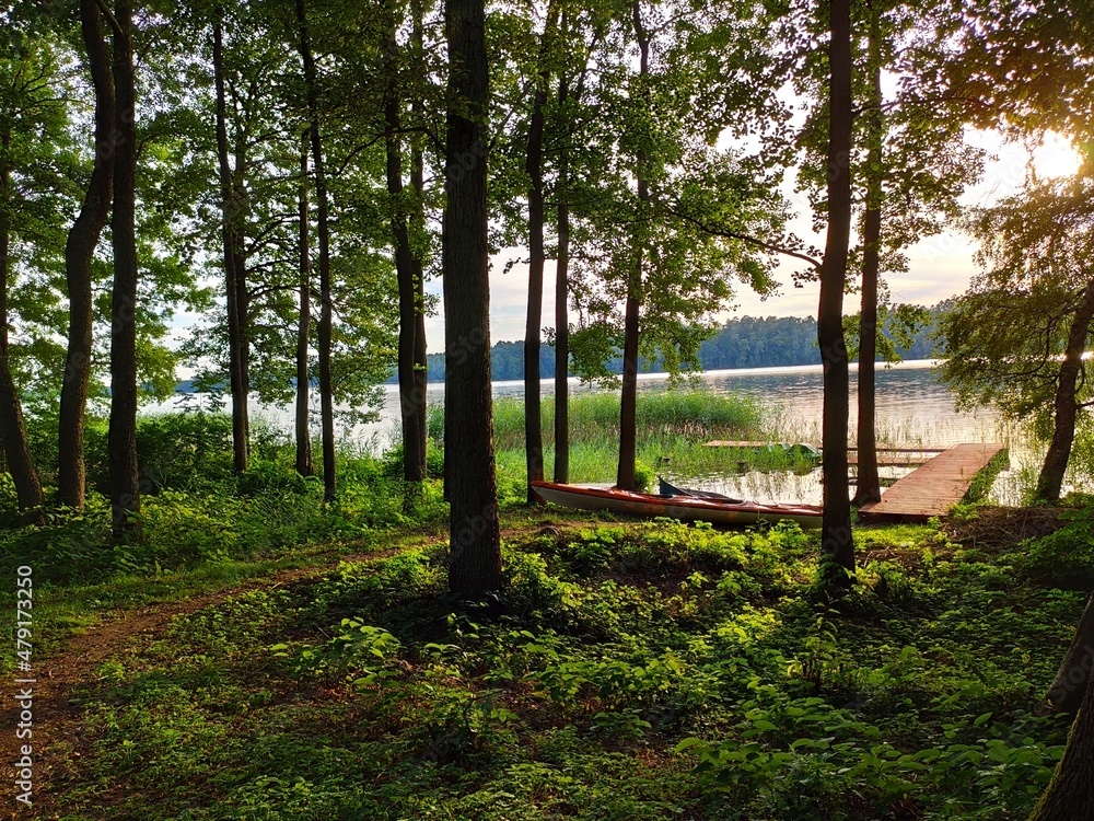 Fototapeta premium Zachód słońca na Mazurach