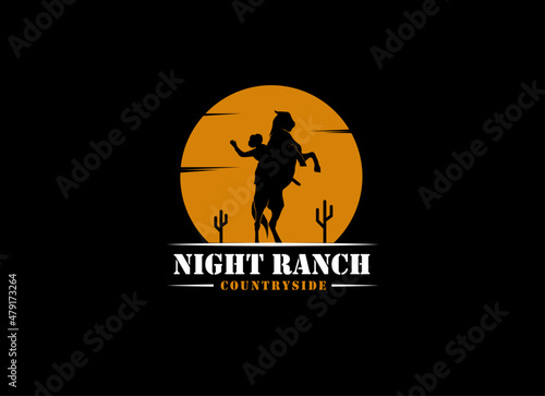 Cowboy logo designs inspiration. Vintage cowboy logo