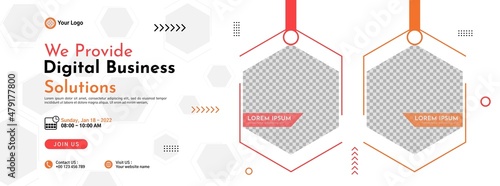 Business conference banner template design for webinar, marketing, online class program, etc