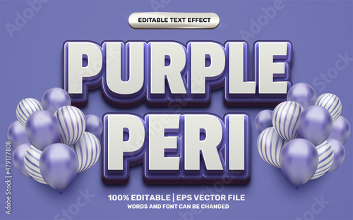 purple peri trend 3d editable text effect style