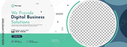 Business conference banner template design for webinar, marketing, online class program, etc