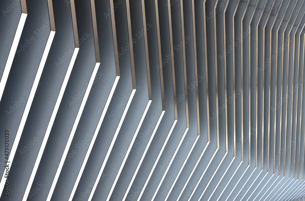 Abstract white black gray metal wall, 3D metal futuristic surface, modern building design Abstract white black gray metal wall, 3D metal futuristic surface, modern building design