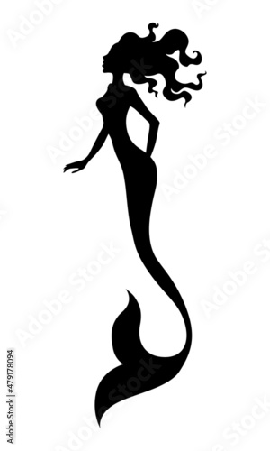 Silhouette of mermaid