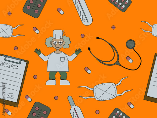 pattern med vector illustration kids