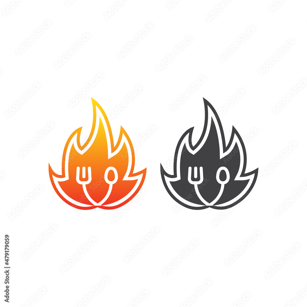 Hot food. Vector logo icon template Hot food. Vector logo icon template