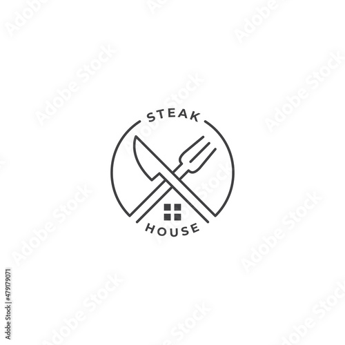 Steak house, restaurant. Vector logo icon template