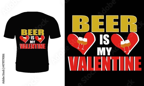 Foto Beer is my valentine t shirt design