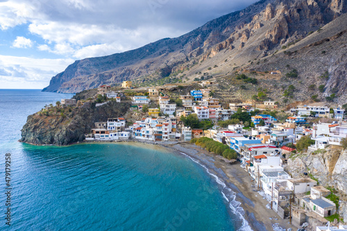 Greek remote village of Tris Ekklisies, Crete, Greece. © gatsi