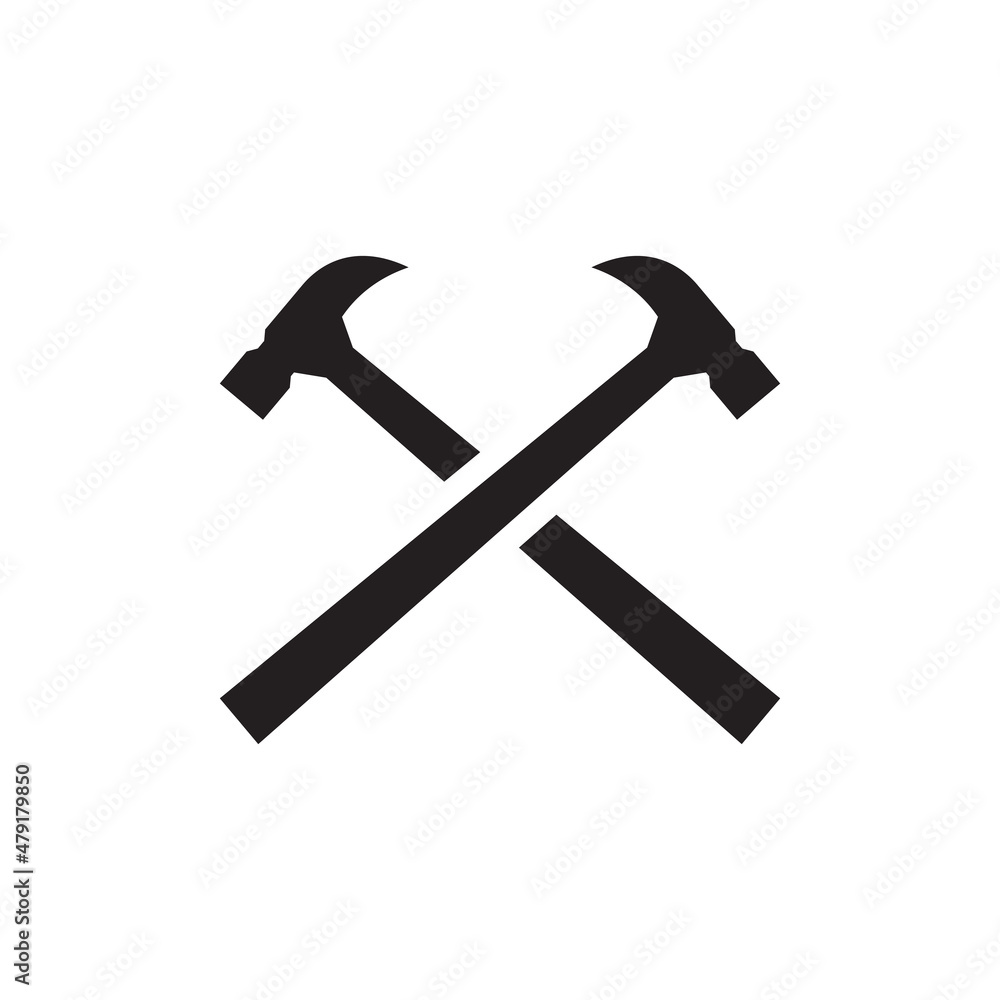 hammer cross logo design vector isolated on white background. hammer cross logo design vector isolated on white background.