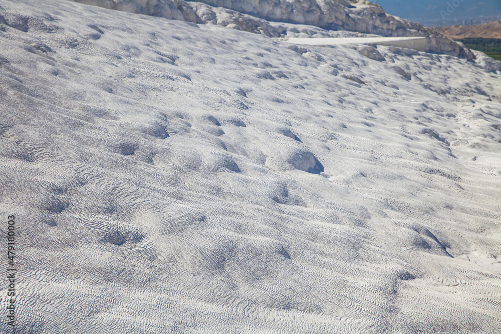 Close up of texture of travertine in Pamukkale. Turkey.