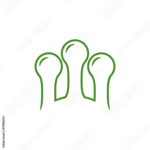 line icon element trichome cannabis isolated on white background.