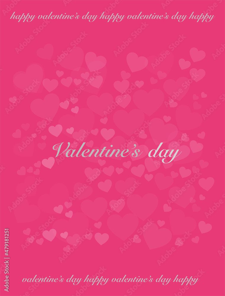 Pink hearts on pink background for valentines day vector design for branding, poster, calendar, colorful card, banner, cover, website, post. Vector illustration