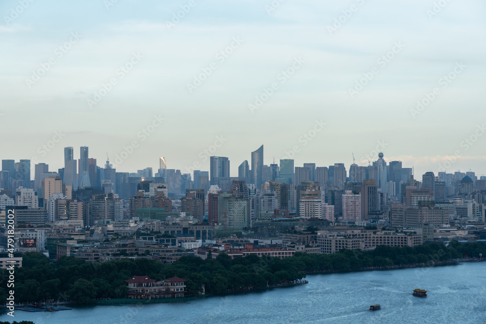 Naklejka premium city skyline in hangzhou china