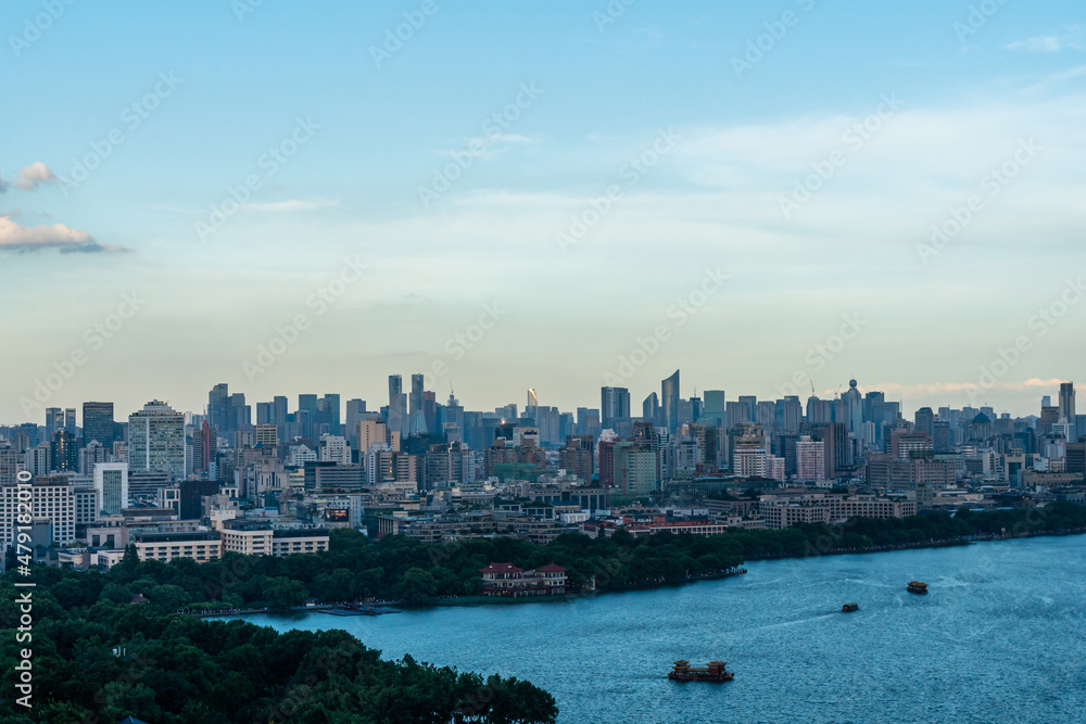 Naklejka premium city skyline in hangzhou china