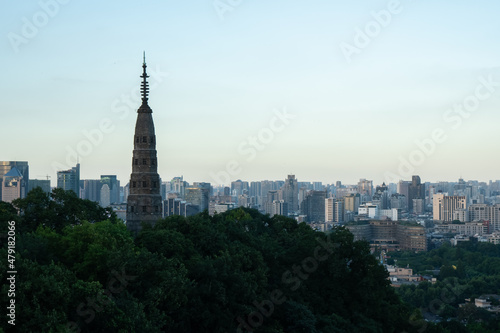 city skyline in hangzhou china