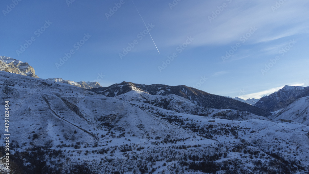 Mountains in winter, Russia, North Caucasus