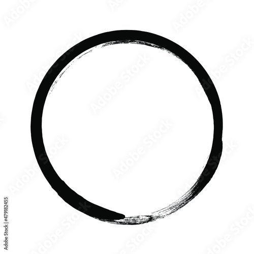 Circle oval grunge frames. Hand drawn round doodle ring. Stock vector Stamp emblem illustration isolater on white background.