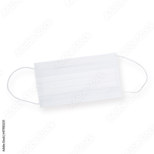 Máscara de proteção de tecido descartável na cor branca photo
