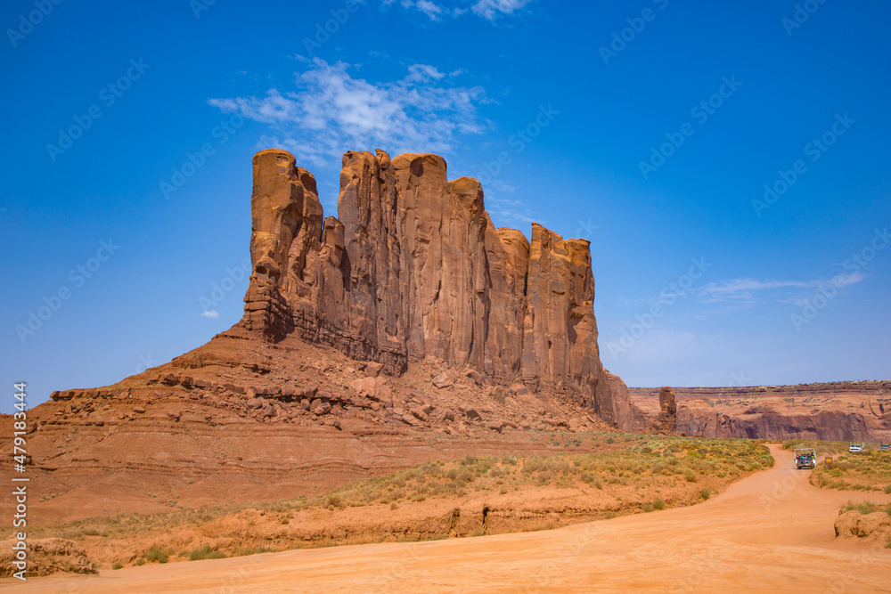 Camel Butte is a giant sandstone formation in the Monument valley that resembles a camel