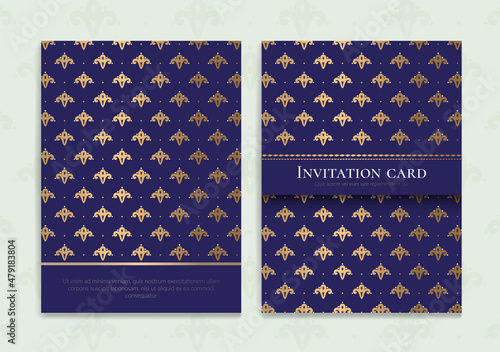 Luxury invitation card design with vector paisley pattern. Vintage ornament template. Can be used for background and wallpaper. Elegant and classic vector elements great for decoration.