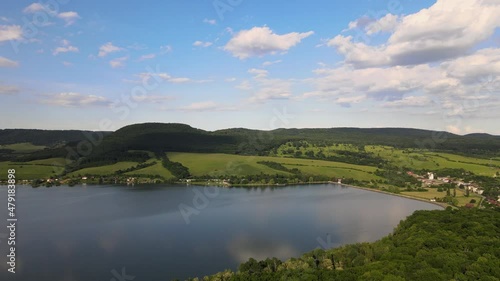 Aerial view of Teply vrch reservoir in Slovakia photo