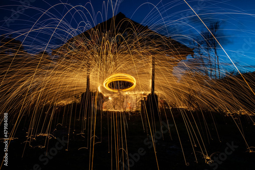 wire wool at old building