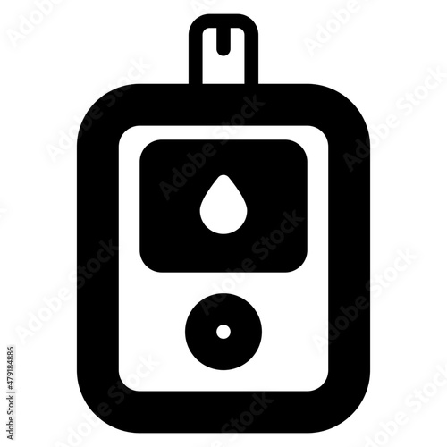 glucose meter glyph icon
