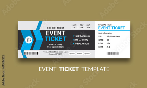 Event Ticket Vector Template 47