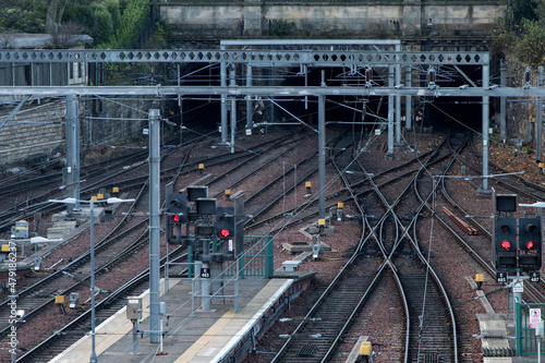 Rail Track Entrance to Waverley Station Edinburgh Scotland © bigal04uk