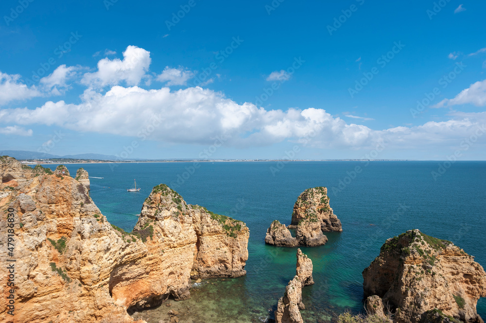 Rocky coast at Ponta da Piedade near Lagos in the Algarve Rocky coast at Ponta da Piedade near Lagos in the Algarve