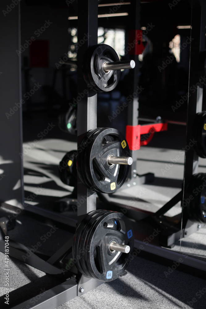 barbell in gym barbell in gym