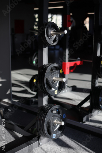 barbell in gym