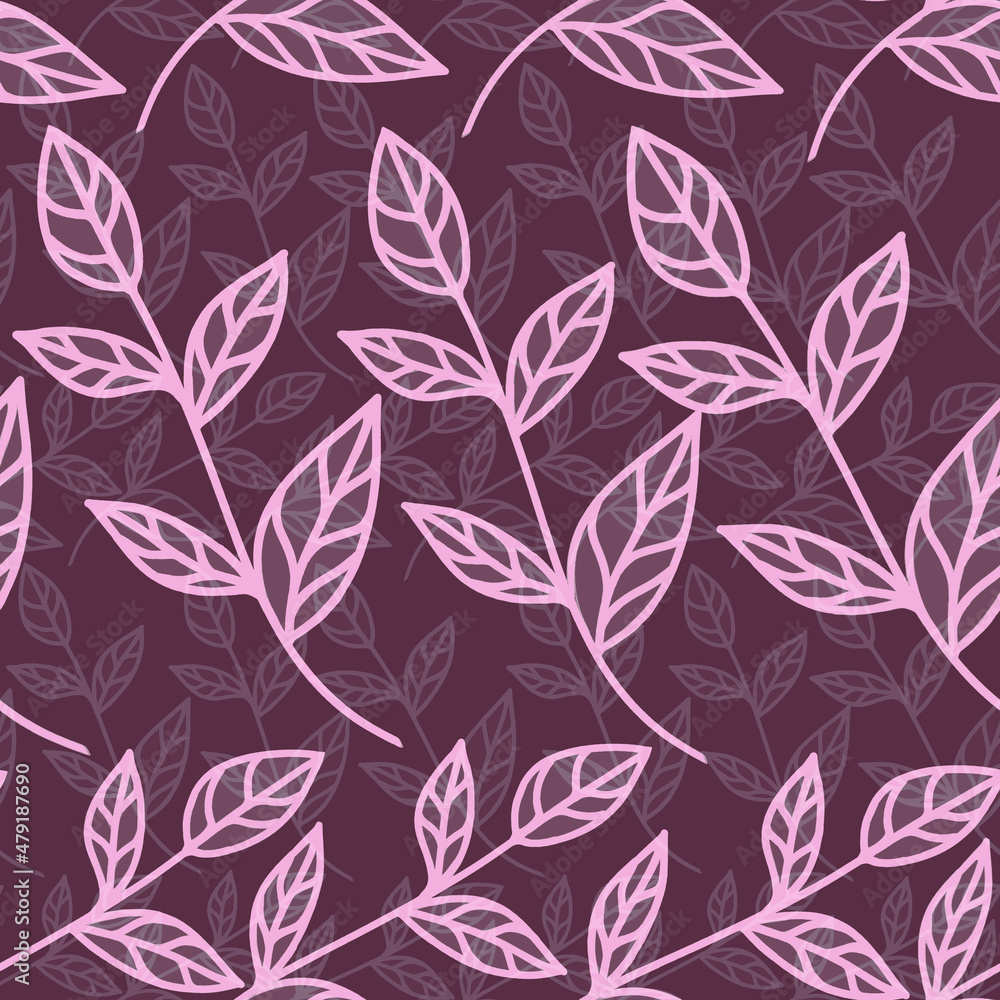 seamless background with leaves