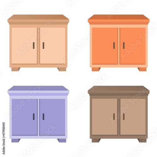 Vector illustration set of a consul desk, for home furniture advertising