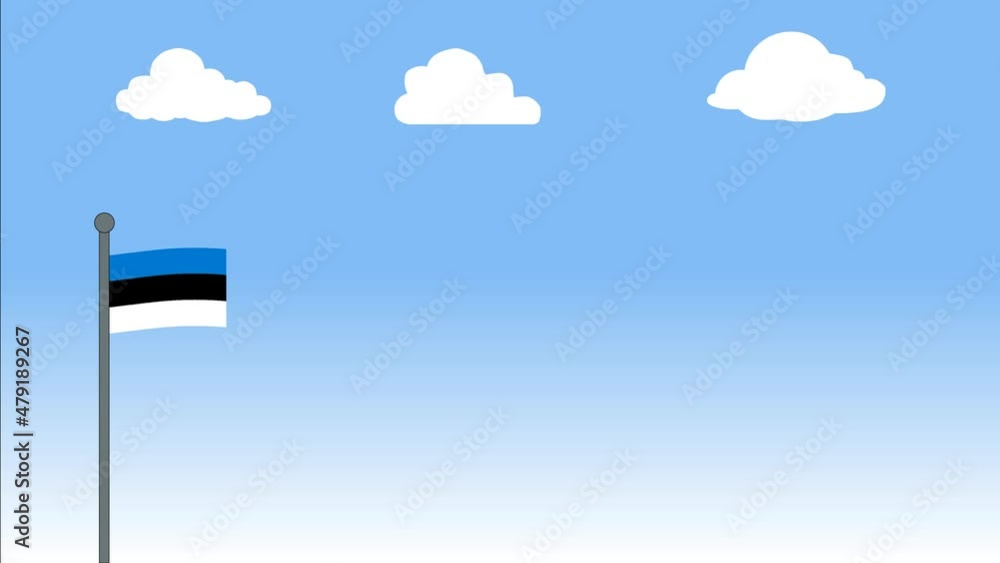 Estonia Flag Waving In The Air Europe Estonia Flag Waving In The Air Europe