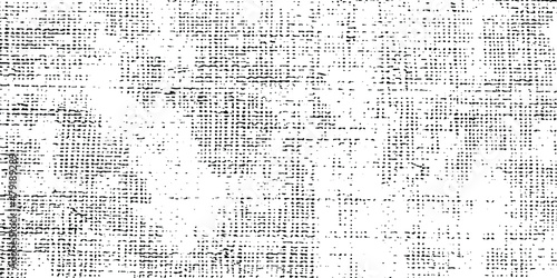 Vector fabric texture. Distressed texture of weaving fabric. Grunge background. Abstract halftone vector illustration. Overlay to create interesting effect and depth. Black isolated on white. EPS10.