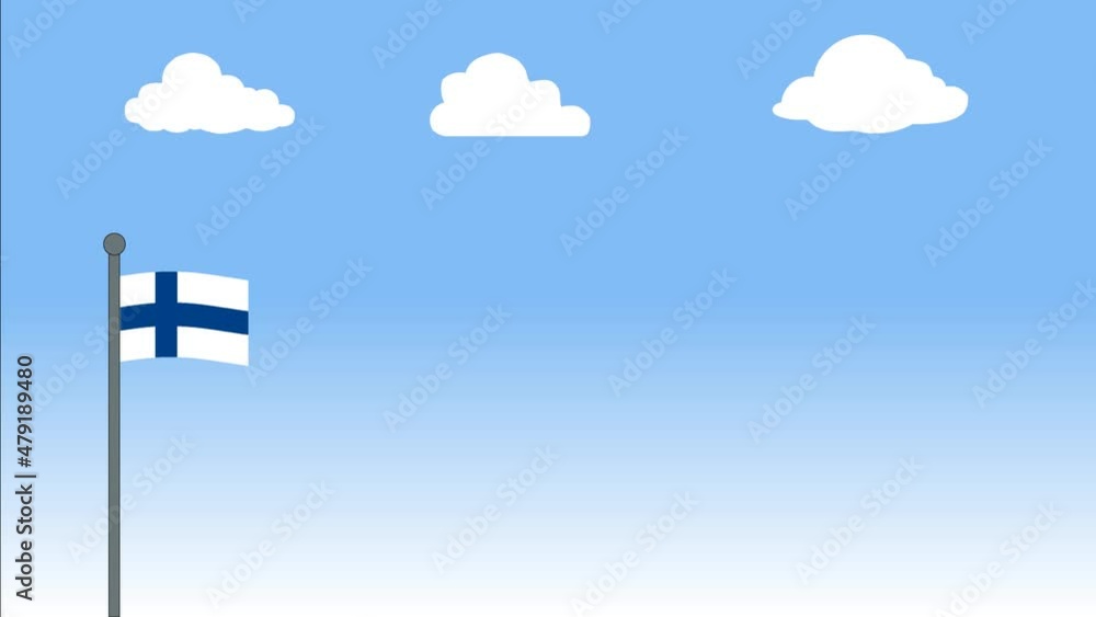 Finland Flag Waving In The Air Europe Finland Flag Waving In The Air Europe