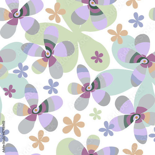 Vector abstract seamless floral pattern on a transparent background for testille design, paper